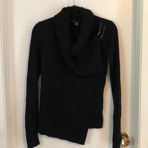 Kenneth Cole Black Sweater - uneven hem - XS